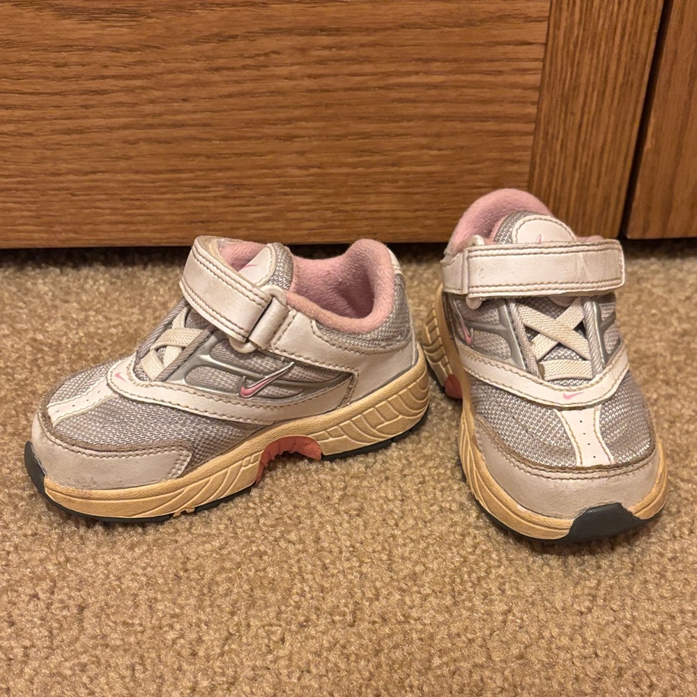 Nike Pink and Gray Athletic Shoes Size 5C